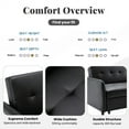 thumbnail image 6 of Convertible Loveseat Sofa Bed, 2 in 1 Pull Out Sofa Bed Reversible Sleeper Sofa Bed PU Leather Oversize Armchair Guest Bed with Dual USB Ports, 51"L 2-Seat Sofa Chair for Small Dorm Apartment, Black, 6 of 7