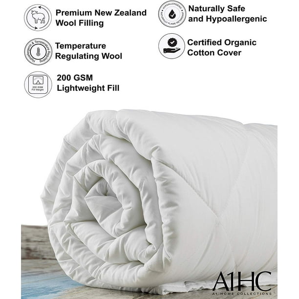 A1HC Lightweight Summer/Spring 100 New Zealand Wool Fill Duvet Insert
