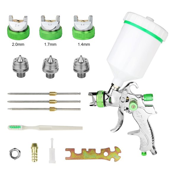 Hvlp Professional 600cc Paint Spray Gun With 3 Nozzles 1.4mm 1.7mm 2.0mm, Hvlp Gravity Feed Air Spray Gun Car Furniture