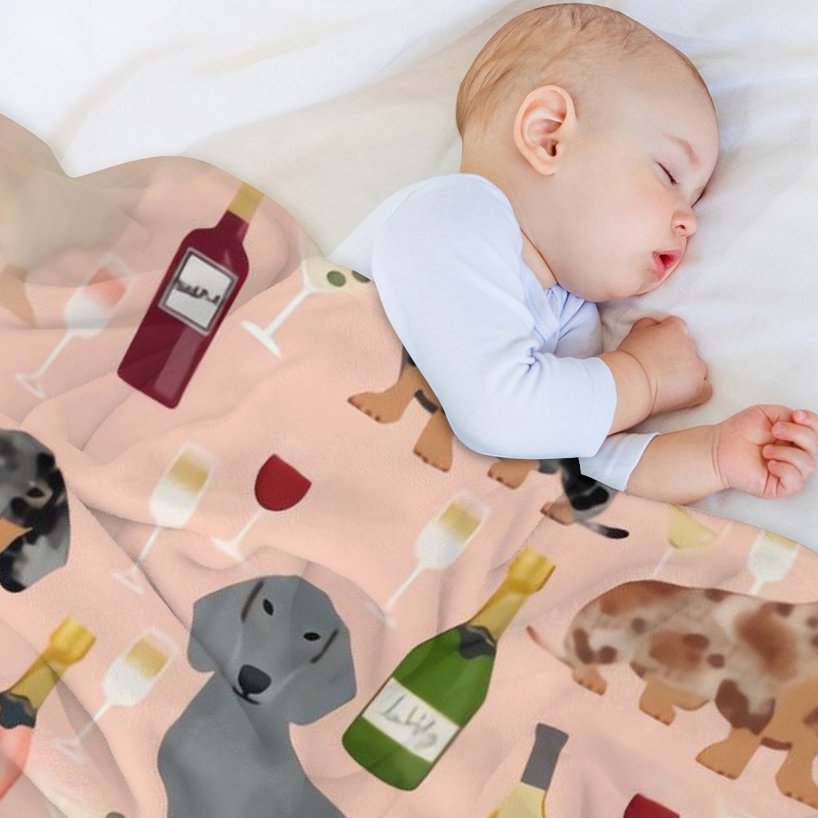 Dachshund Doxie Dachsie Champagne Wine Cocktails Dog Breed The Full Collection of Flannel Blanket Lightweight Cozy Bed Blankets Soft Throw Blanket Fit Couch Sofa for Kids Adults 40"×50"
