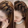 thumbnail image 2 of 8 Pcs Sparkling Crystal Stone Braided Hair Clips Double Layer Triple Segmented Rhinestone Hair Clip with 3 Small Clips,Prosperous Hair Barrette for Women, 2 of 5