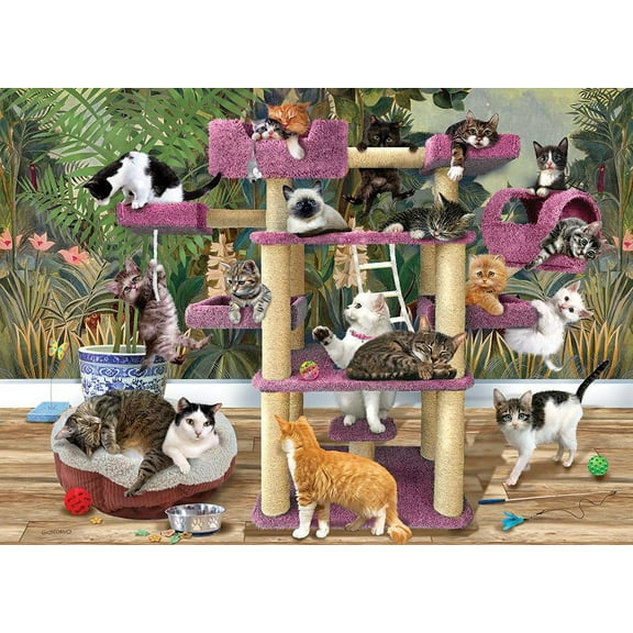 Cobble Hill 500 Piece Puzzle - Jungle Cats - Sample Poster Included