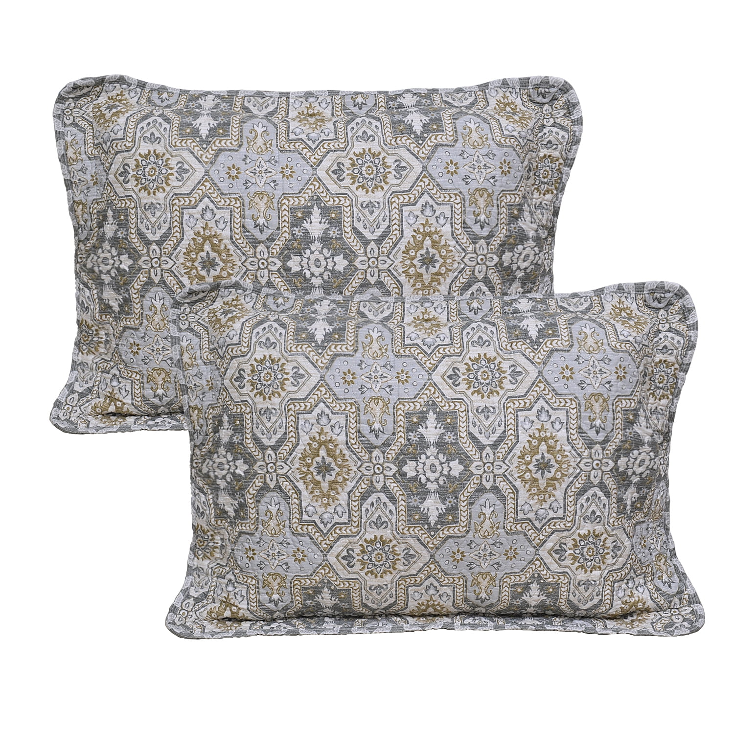 Home Soft Things 5 Piece Printed Microfiber Quilt Set - Lanza - 90" x 90"