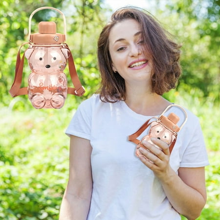 

LnjYIGJ Home & Kitchen Cute Bear Water Cup Summer High Beauty Student Creative Large Capacity Children s Water Bottle Plastic Cup With Straw