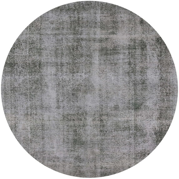 Ahgly Company Machine Washable Indoor Round Industrial Modern Dark Goldray Area Rugs, 4' Round