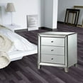 thumbnail image 1 of Tuke Mirrored Nightstand, Mirrored Nightstand, Bedroom Nightstand, MDF Nightstand, Mirrored Bedside Table, Silver Nightstand, Three Drawer Nightstand with Clear Knobs, 1 of 4