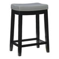 thumbnail image 1 of Linon Claridge Backless Counter Stool Gray Faux Leather Wood Frame in Black, 1 of 14