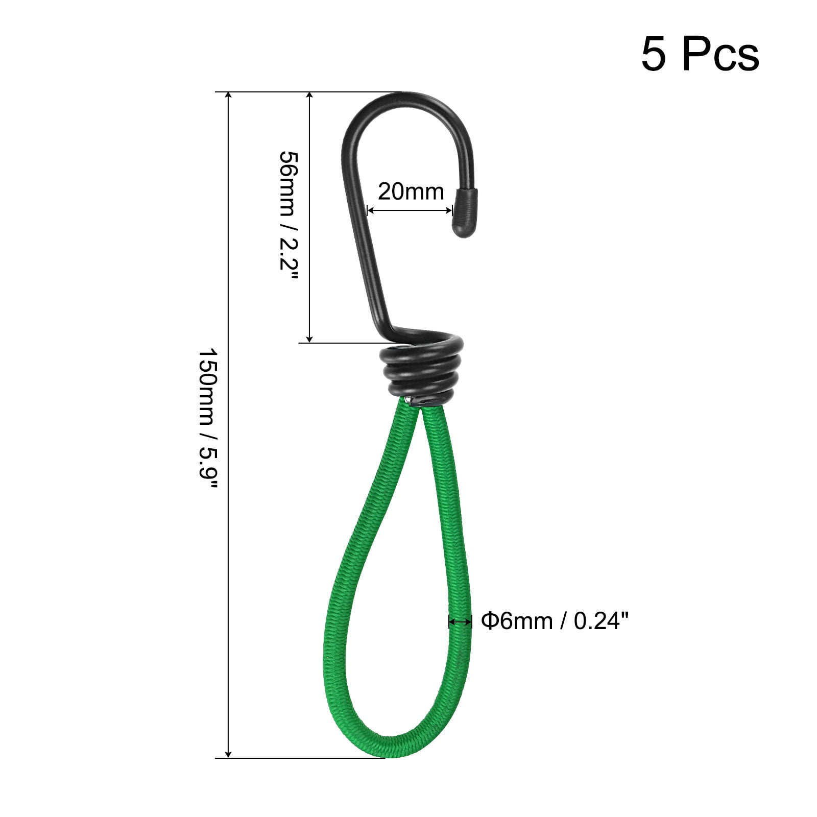 Unique Bargains Elastic Cords with Hook Fixed Straps for Camping Tent Canopy Green