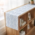 thumbnail image 6 of Blue Boho Floral 70 Inch Table Runner, Farmhouse Middle Century Flowers Farmhouse Dresser Scarf Cotton & Linen Tablerunner for Dining/Kitchen Island/Holiday Party Décor 13" x 70", 6 of 9