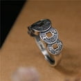 thumbnail image 2 of HOOUN Real S925 Silver Band Men Women Lucky Five Emperors Coin Ring, 2 of 5