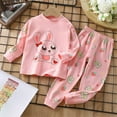 thumbnail image 2 of Yindaity Baby Girl Clothes Outfits Kid Fall Winter Long Sleeve Crew Neck Sweatshirt Set (Pink,3-6 Months), 2 of 5