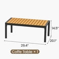 thumbnail image 3 of ELPOSUN Outdoor Coffee Table, Aluminum Modern Patio Coffee Tables with Imitation Wood Top for Balcony Garden Backyard, Dark Grey, 3 of 6