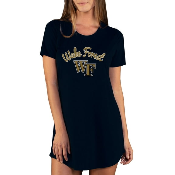Women's Concepts Sport Black Wake Forest Demon Deacons Marathon Nightshirt