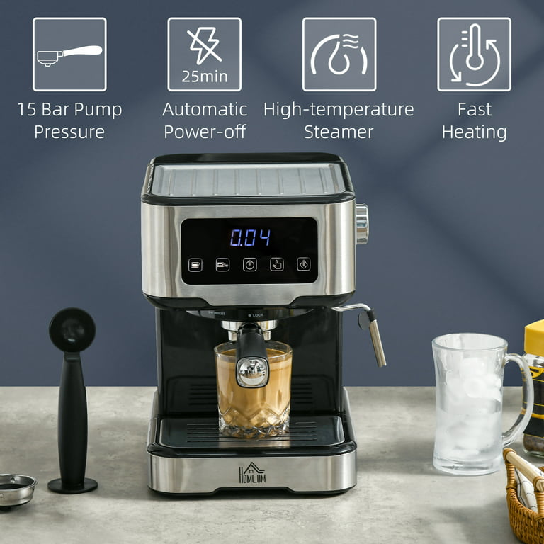 Espresso Machine 15-Bar Coffee Maker w/ Frother for Espresso Latte