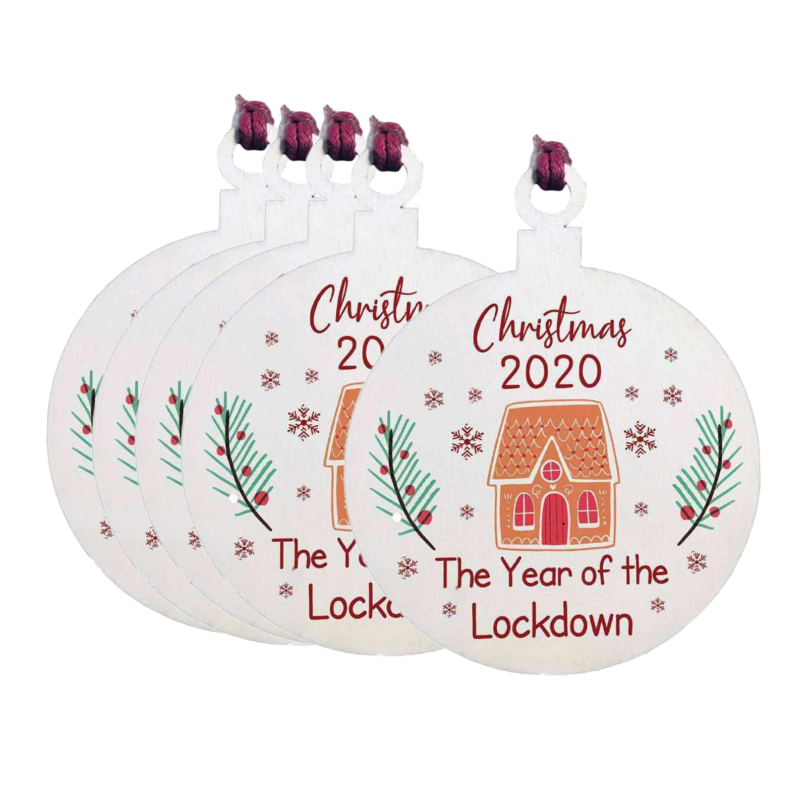 Handmade lockdown christmas 2020 gingerbread sparkly face mask bauble WOODEN