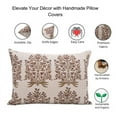 thumbnail image 4 of Fabdivine Block Print Throw Pillow Cover, 14x36 Inch Pure Linen Vintage Cushion Cover, Floral Print Boho Design Rust Pillow Cover for Sofa and Couch, 4 of 5