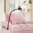 thumbnail image 3 of 3 in 1 Futon Sleeper Chair Bed with USB Port Ashtray And Swivel Phone Holder,Convertible Pull Out Sleeper Sofa Chair for Living Room 
Pink, 3 of 7