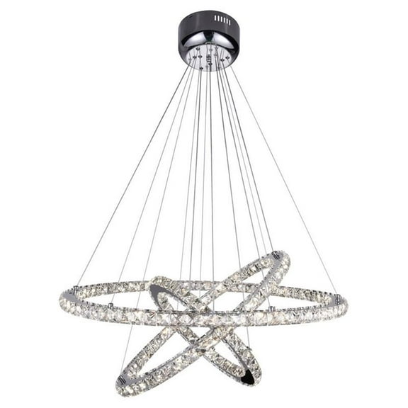 CWI Lighting RingTransitional Metal LED Chandelier in Chrome