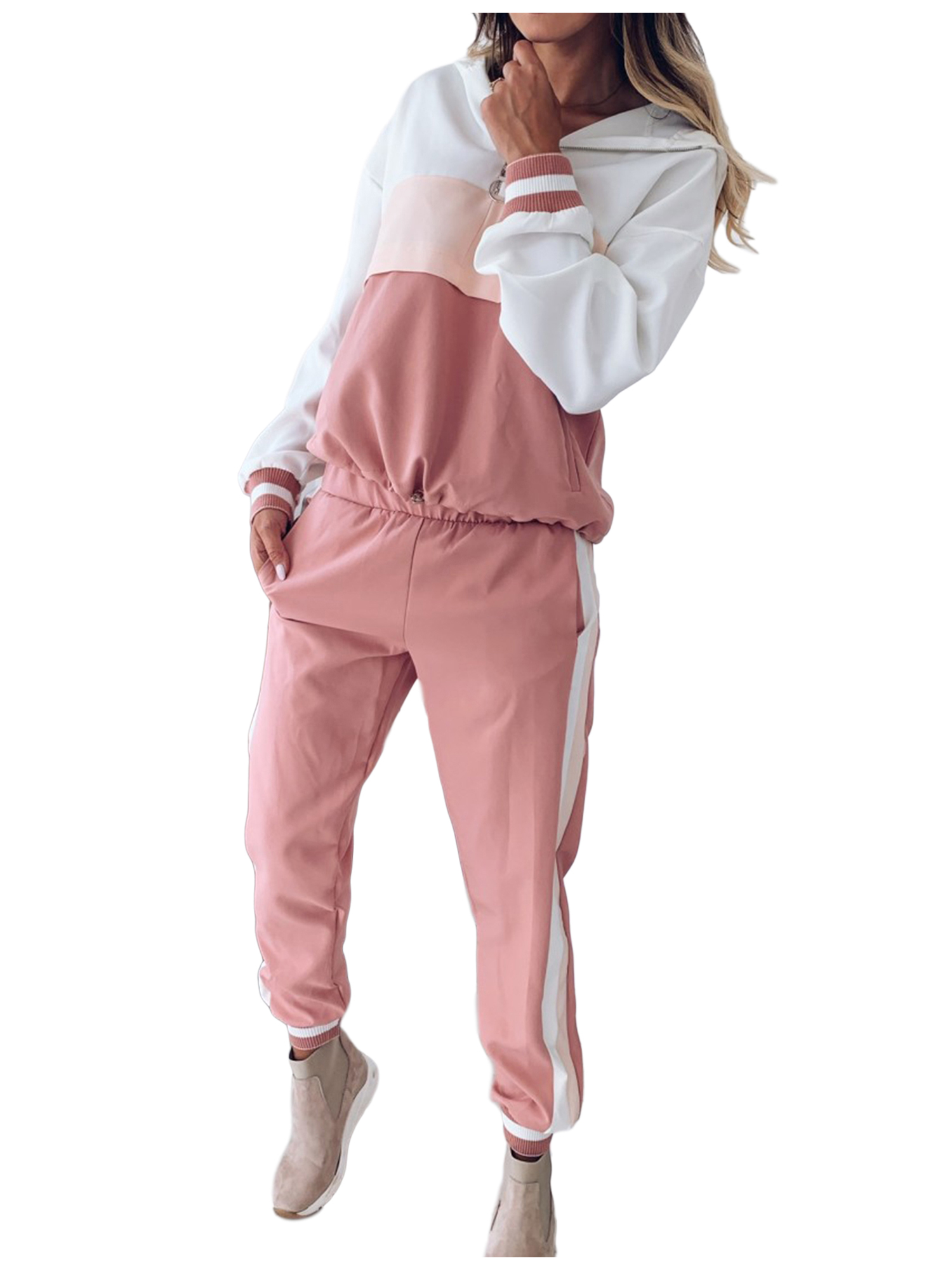 pink sweatsuit outfits