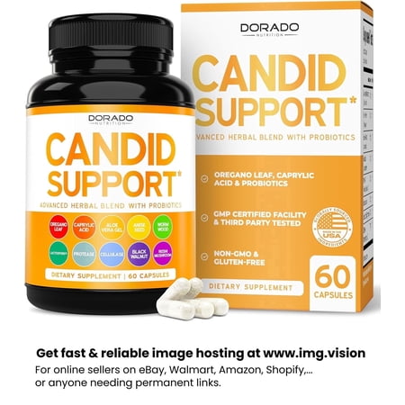 Candida Cleanse Detox (60 Count) Advanced Candida Cleanse Supplement with Probiotics Herbal Blend Extracts 11-in-1 for Women and Men Non-GMO , Third Party Tested , Gluten free & Made in USA