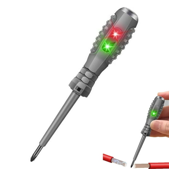 Non-Contact Voltage Tester Pen - AC/DC 12-220V Detector -  Current Sensor - Safe Volt Detector for Outlets/Wires/Circuits. (cross head)