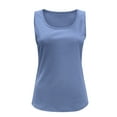 thumbnail image 3 of Vedolay Womens Tank Tops Summer Women's Tube Tops Summer Casual Bandeau Tank Casual Strapless Blouse Off The Shoulder Tunic Shirts,Blue XL, 3 of 4