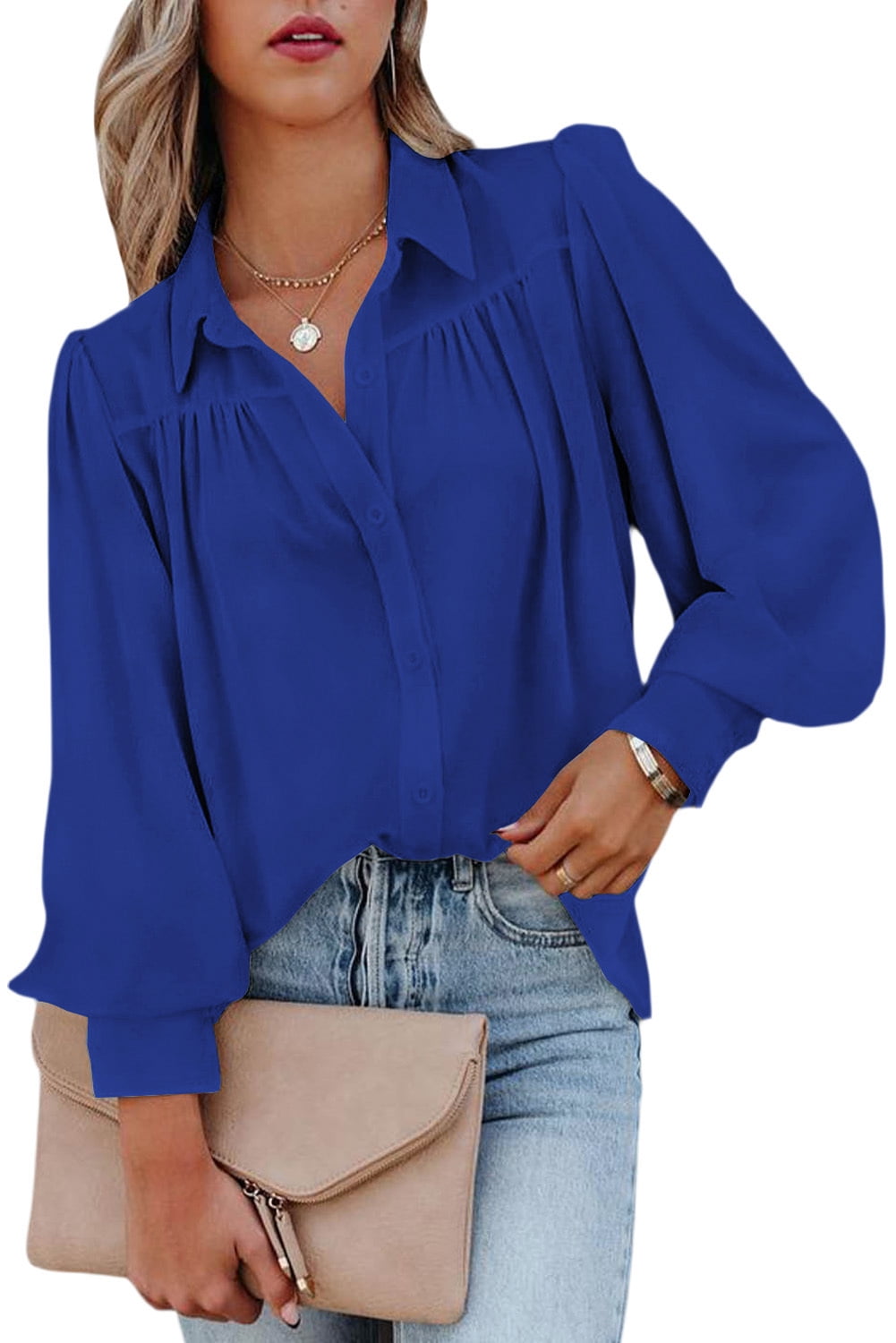 FARYSAYS Women's V Neck Blouses for Womens Dressy Tops and Blouses