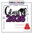 thumbnail image 2 of Cake Topper Tivurcia Clase de 2026 Negro Morado con Brillo, 2 of 7