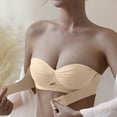 thumbnail image 3 of SCSAlgin Women's Push Up Strapless Bras Seamless Gathering Front Closure Beauty Back Wireless Bras Comfortable Underwea, 3 of 5