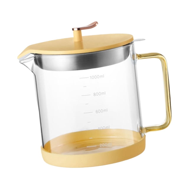 Contenedor de grasa Recipiente de grasa transparente, colador de malla fina y tapa, separador de grasa, botella de aceite, lata de almacenamiento de aceite para freír, Fanmusic Contenedor de grasa