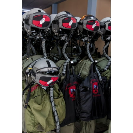 Air Force Pilot Flight Helmet Helmets and flight gear of Hellenic Air Force pilots Stretched Canvas - Timm ZiegenthalerStocktrek Images (23 x 34) ()