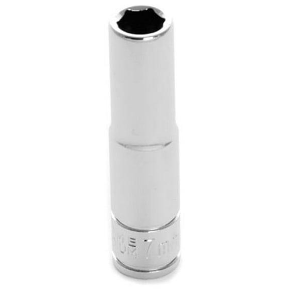 Performance Tool W36407 Chrome Socket, 1/4" Drive, 7mm, 6 Point, Deep