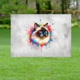 thumbnail image 2 of Watercolor Drip Siamese Pop Art Colorful Portrait Artwork Yard Sign Cat Lover Kitten Owner Gifts Outdoor Home Lawn Garden Porch Decor - 01009, 2 of 5