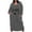 Dark Gray, variant on WRKEKC Plus Size Dresses Print Long Sleeve V-Neck Maxi Dress for Fall Winter Soft Fabric All Over Print with Side Pockets and Elastic Waist for Comfort