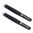 thumbnail image 1 of Tweezer Guru Pinzas para mujeres - 2 pinzas de precisión con punta inclinada para cejas y depilación encarnada - Pinzas para puntos negros y astillas con punta de aguja afilada para depilar (negro), 1 of 5