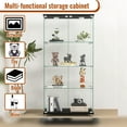 thumbnail image 3 of GZXS Modern 2-Door Glass Display Cabinet with LED Lights, 4-Tier Wide Tempered Glass Curio Cabinet with Lockable Wheels, Adjustable RGB Lighting, Easy Assembly for Living Room & Bedroom – Black, 3 of 8