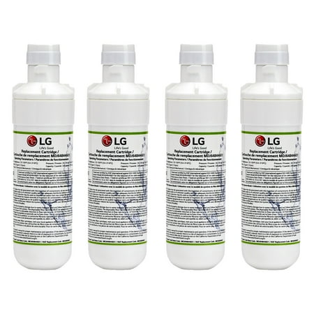 French Door Refrigerator Water Dispenser - LG LT1000P Refrigerator Water Filter 4-Pack, Filters up to 200 Gallons of Water, Compatible with Select l LG French Door and Side-by-Side Refrigerators with SlimSpace Plus Ice System
