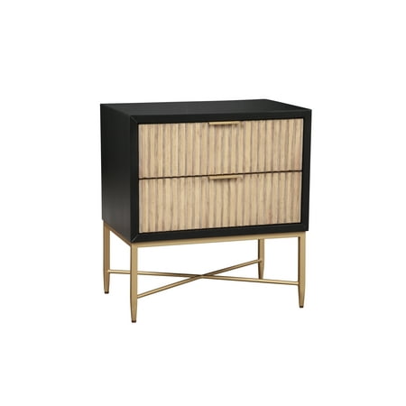 Origins by Alpine Larsen 2 Drawer Nightstand in Black