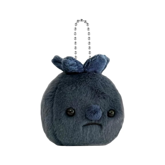 Gaiwos Blueberry Plush Keychain 4 inches, Round and Cute Sad-Looking Face, Portable Adorable Blueberry Toy, Bag Charms for Handbags Purse Charms Backpack Accessories