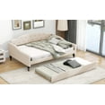 thumbnail image 6 of Full Size Upholstered Tufted Daybed with Twin Size Trundle, Beige, 6 of 9