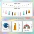 thumbnail image 3 of Pastel Rainbow Wall Decor Set Tassel Garland Pom Pom Ball String Banner Yarn Rainbow Wall Hanging for Girls Bedroom Party Classroom Decorations Toddler Nursery Playroom Kids Room Decor, 3 Pack, 3 of 12