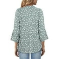 thumbnail image 4 of SOMER Boho Tops for Women Dressy Casual Blouses 3/4 Sleeve Floral Print Shirts,2026 Fall, 4 of 6