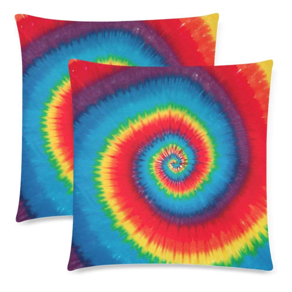 Tie dye rainbow swirl pillowcase 