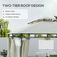 thumbnail image 4 of Outsunny 10' x 13' Double Roof Patio Gazebo with Curtains, Cream White, 4 of 10