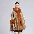 thumbnail image 4 of Women's Faux Fur Shawl Wrap Poncho Ruana Cape Open Front Cardigan Warm Cape Sweater Cloak, 4 of 6