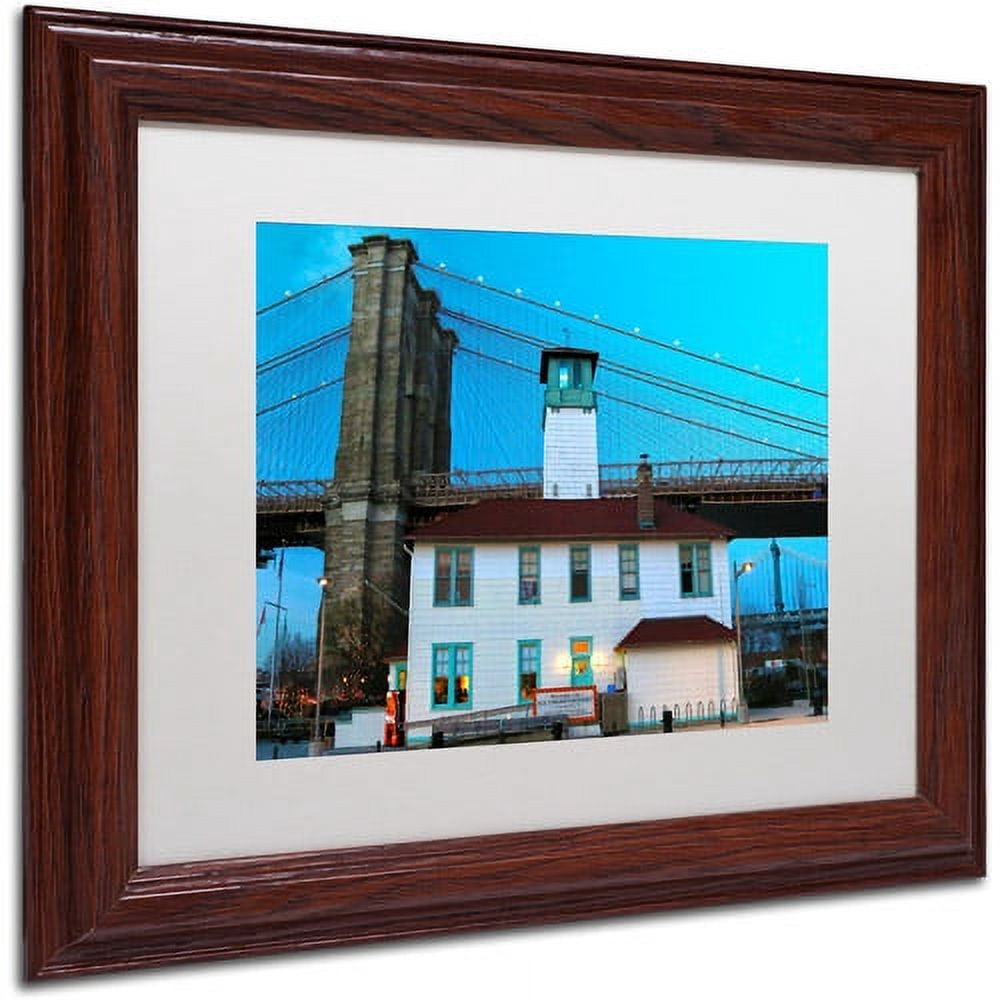Trademark Fine Art "Brooklyn 1" Canvas Art by CATeyes, White Matte, Wood Frame