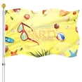 thumbnail image 2 of Hello Summer Flag Beach Fruit Sunglasses Yard Sign Party Supplies Holiday Outdoor Decoration Cool Funny Flag with Brass Grommets, 2 of 6