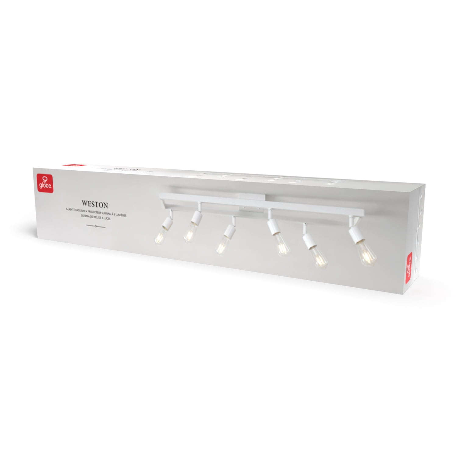 Globe Electric Farmhouse Style 36" 6-Light Matte White Track Light Pivoting Track Heads
