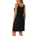 thumbnail image 3 of INSPIRE CHIC Women's Sleeveless Pajama Dress Modal Chemise Sleepshirts Nightshirts Spaghetti Strap Nightgowns S Black, 3 of 6