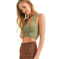 thumbnail image 2 of Lady's Seamless Rib V-Neckline Tank Top, Smoky Olive, LXL, 2 of 5